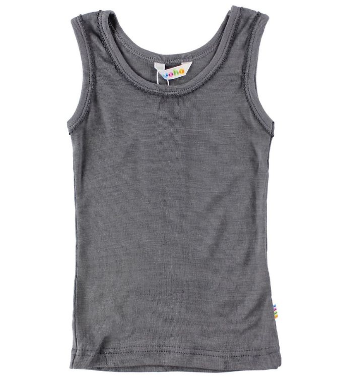 Joha Undertrøje - Uld/Silke - Mørkegrå m. Blonder