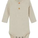 Kab langærmet body NOOS - peyote melange - 74