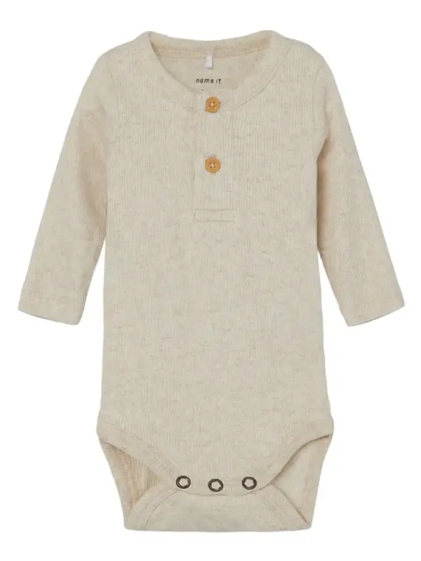 Kab langærmet body NOOS - peyote melange - 74