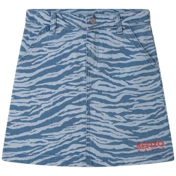 Kenzo Nederdel - Denim - Lyseblå m. Tigerstriber
