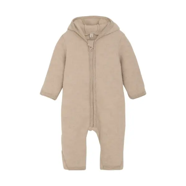 Køredragt Ører Uld Fleece - Camel Melange - 80