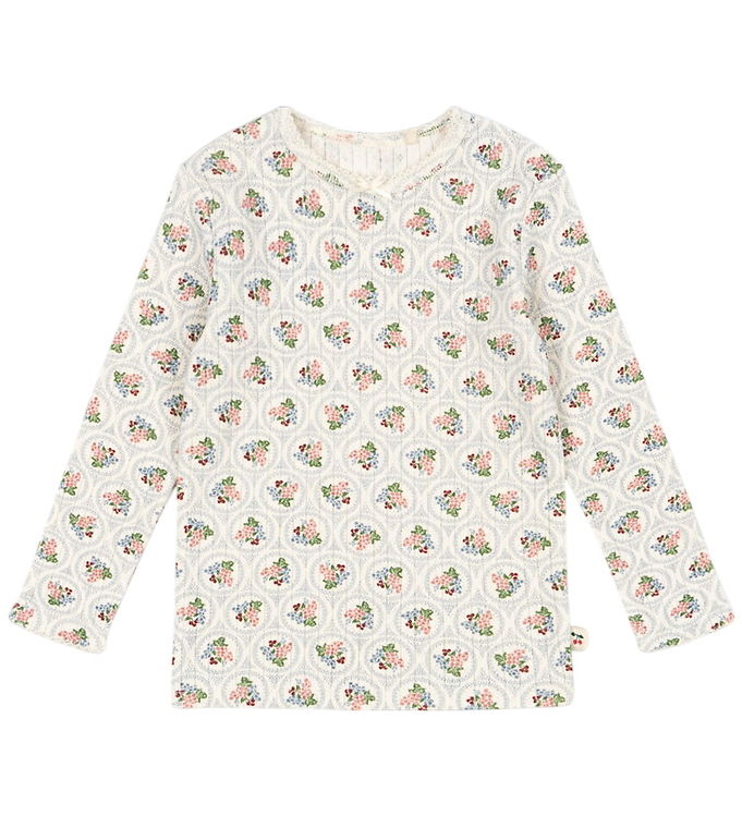 Konges Sløjd Bluse - Minnie - Verona Blue m. Hulmønster