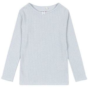 Konges Sløjd Bluse - Rib - Minnie - Gray Dawn m. Hulmønster