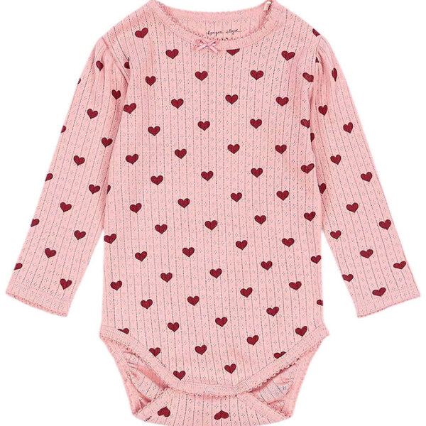 Konges Sløjd Body l/æ - Minnie - Amour Rouge m. Hulmønster