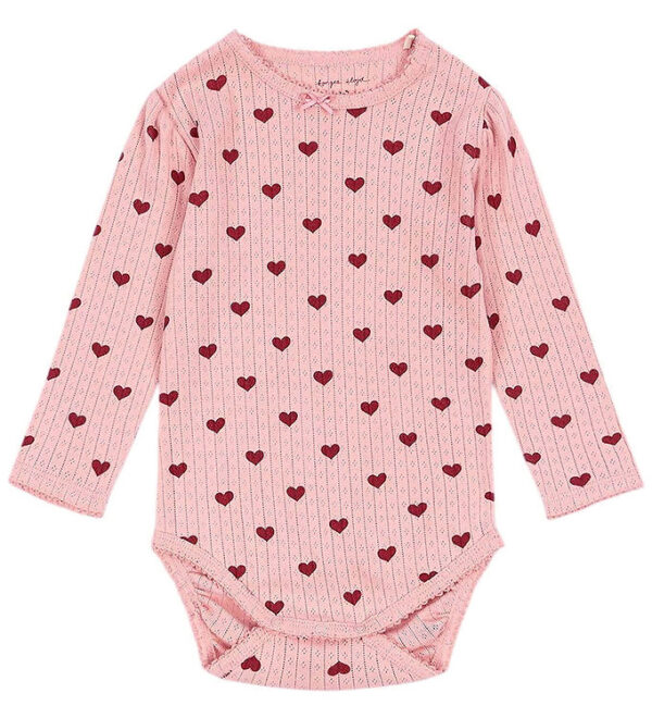 Konges Sløjd Body l/æ - Minnie - Amour Rouge m. Hulmønster