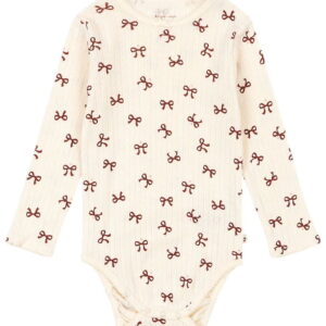 Konges Sløjd Body l/æ - Minnie - Bow Rouge m. Hulmønster
