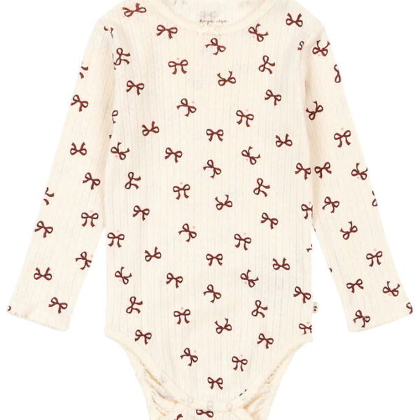 Konges Sløjd Body l/æ - Minnie - Bow Rouge m. Hulmønster