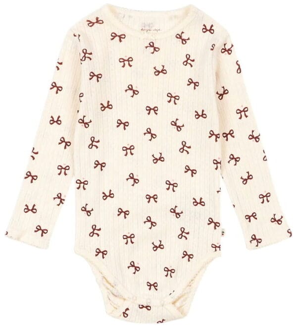 Konges Sløjd Body l/æ - Minnie - Bow Rouge m. Hulmønster