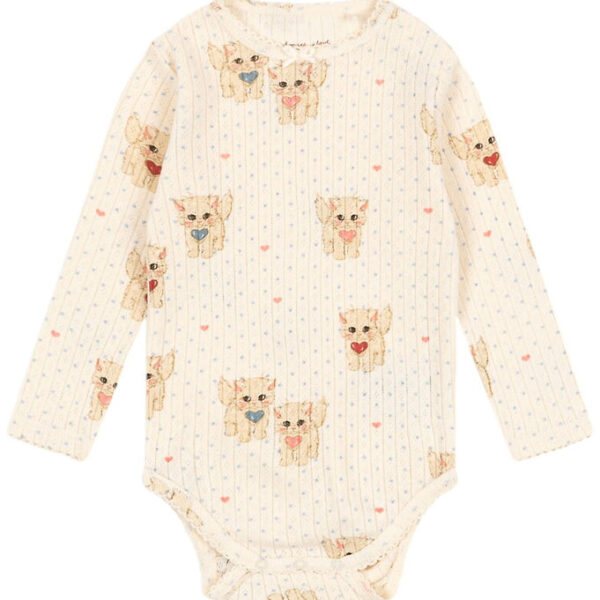 Konges Sløjd Body l/æ - Minnie - Miao Amore m. Hulmønster