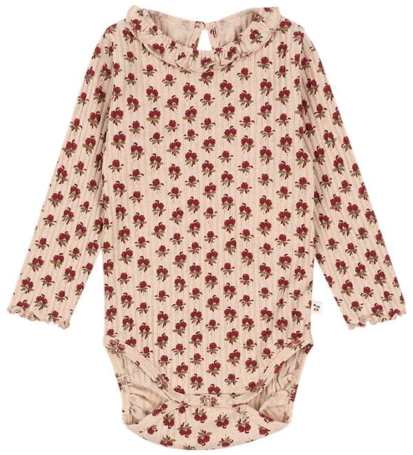 Konges Sløjd Body l/æ - Rib - Nia - Ruby Rose m. Hulmønster