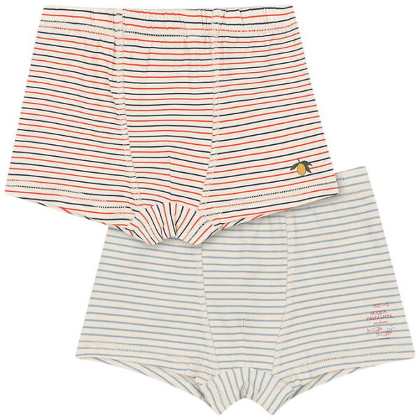 Konges Sløjd Boxershorts - 2-Pak - Stripe Bluie/Stripe Tricolore
