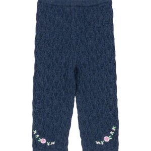 Konges Sløjd Bukser - Strik - Rosier - Ensign Blue m. Hulmønster