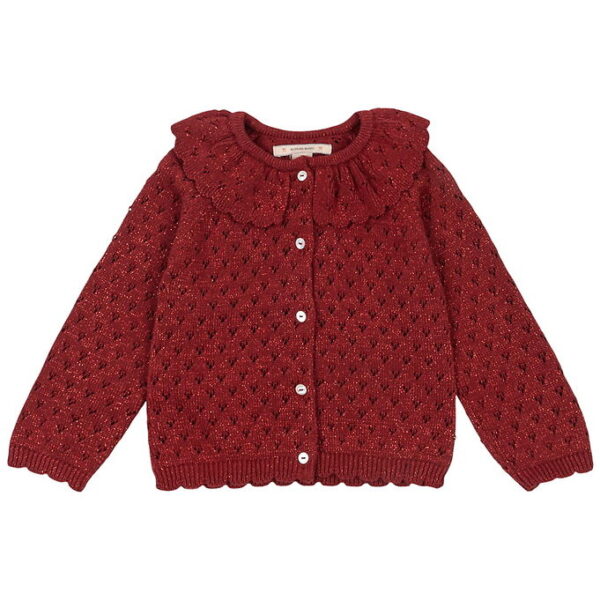 Konges Sløjd Cardigan - Strik - Red Dahlia m. Hulmønster