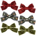 Konges Sløjd Hårsløjfer - 5,5 cm - Micki - 6-pak - Rød/Grøn