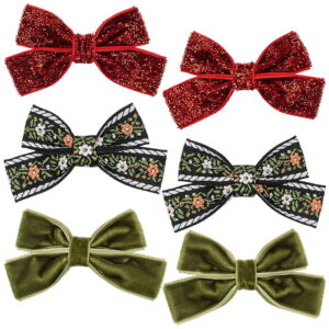 Konges Sløjd Hårsløjfer - 5,5 cm - Micki - 6-pak - Rød/Grøn