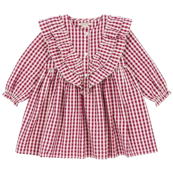 Konges Sløjd Kjole - Kim - Sangria/Butter Check
