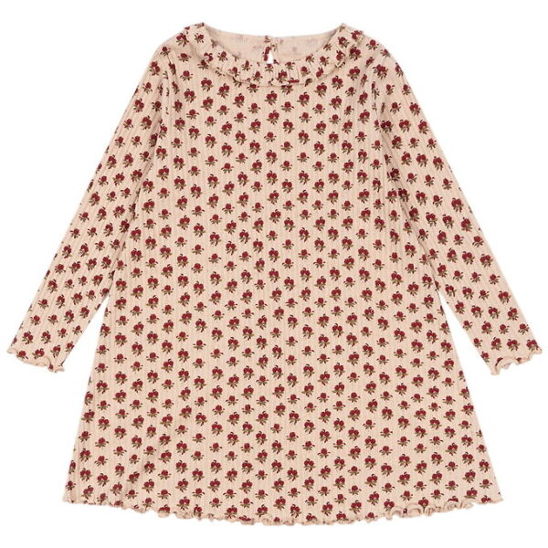 Konges Sløjd Kjole - Rib - Nia - Ruby Rose m. Hulmønster
