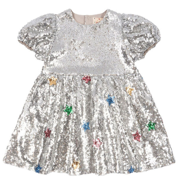 Konges Sløjd Kjole - Starla Star Dust - Star Sequin Silver