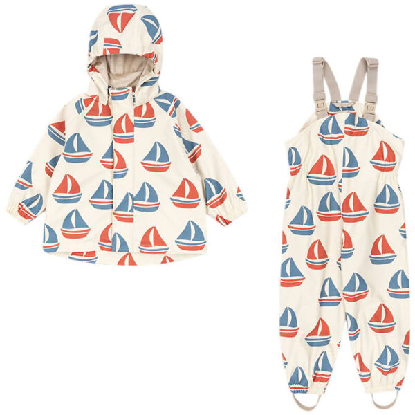 Konges Sløjd Regntøj m. Seler - PU - Rainy Palme - Ahoy Konges Sløjd Regntøj m. Seler - PU - Rainy Palme - Ahoy