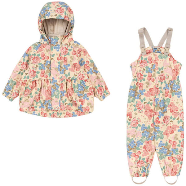 Konges Sløjd Regntøj m. Seler - PU - Rainy Palme - Bloomiegrape