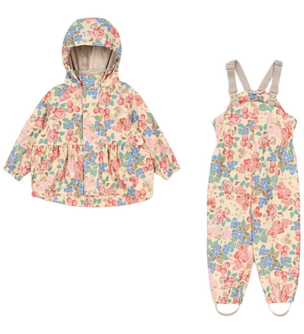 Konges Sløjd Regntøj m. Seler - PU - Rainy Palme - Bloomiegrape