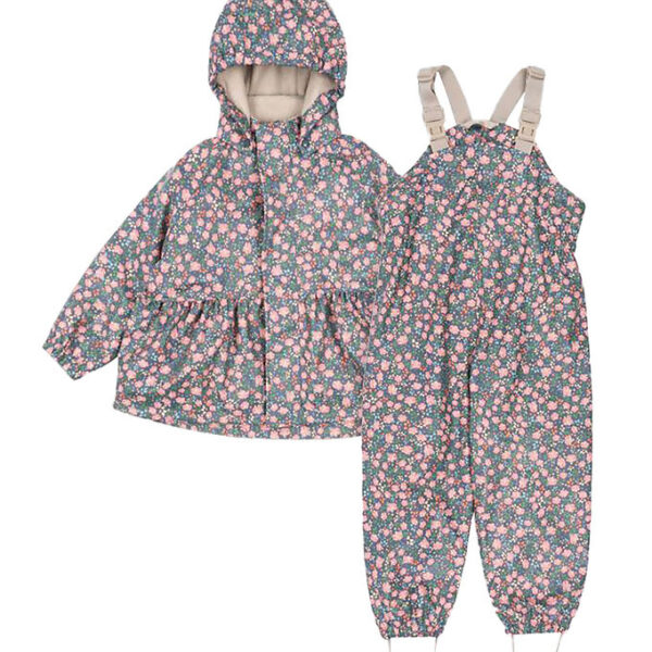 Konges Sløjd Regntøj m. Seler/Fleece - PU - Palme - Kyoto