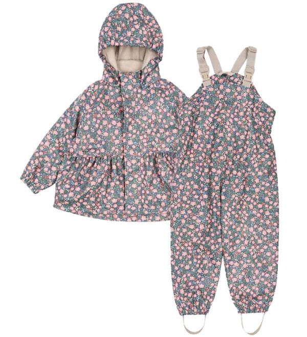 Konges Sløjd Regntøj m. Seler/Fleece - PU - Palme - Kyoto