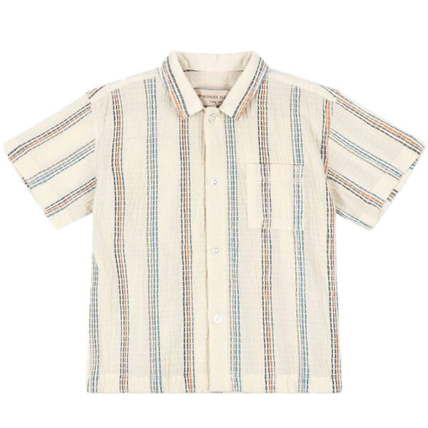Konges Sløjd Skjorte K/Æ - Vincent - Antique White m. Striber