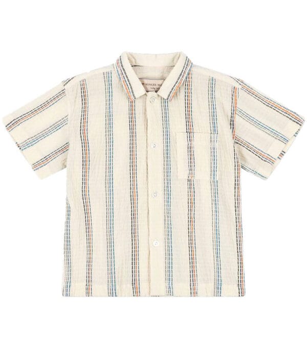 Konges Sløjd Skjorte K/Æ - Vincent - Antique White m. Striber