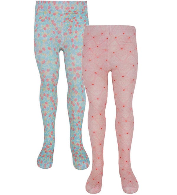 Konges Sløjd Strømpebukser - 2-pak - Fiola - Lacy Print
