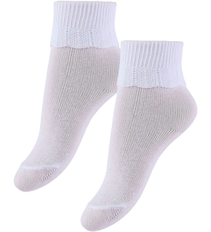 Konges Sløjd Strømper - 2-pak - Optic White m. Flæser