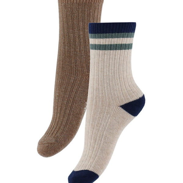 Konges Sløjd Strømper - 2-pak - Rib - Navy Stripe