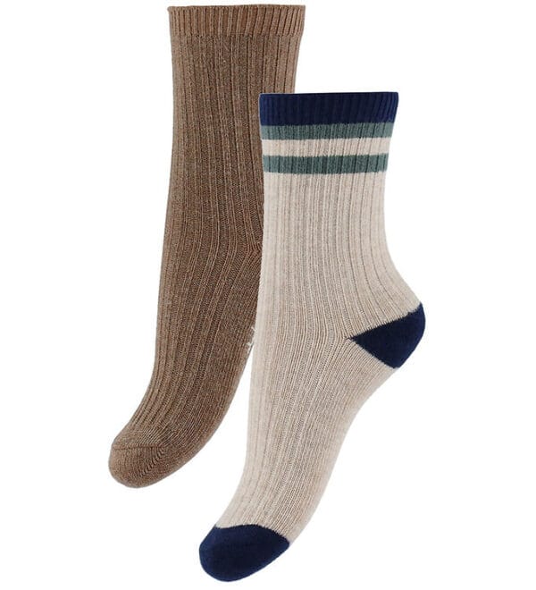 Konges Sløjd Strømper - 2-pak - Rib - Navy Stripe