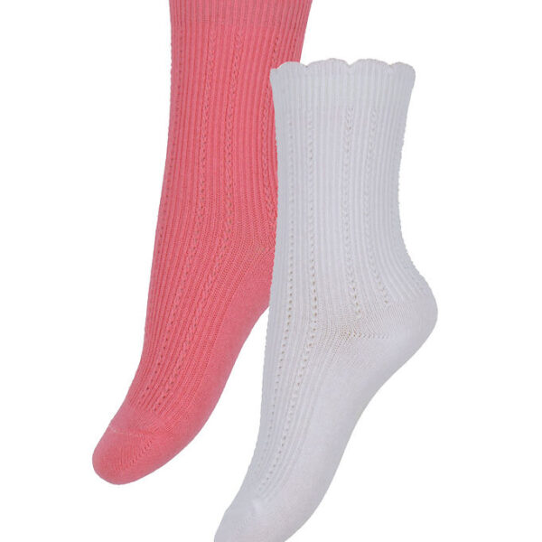 Konges Sløjd Strømper - Rib - Frill - 2-pak - Multi Color m. Hul