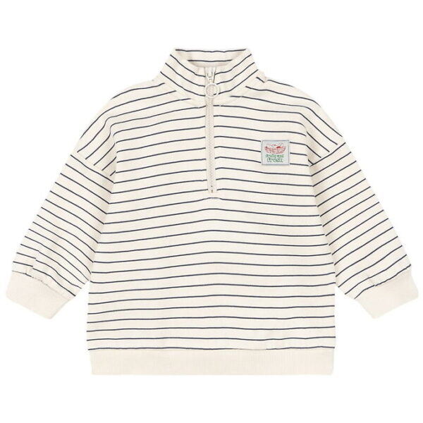 Konges Sløjd Sweatshirt - Half Zip - Lou - Flintstone Stripe