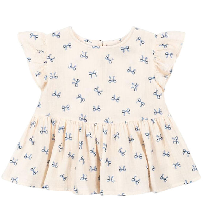 Konges Sløjd Top - Musselin - Coco - Bow Bleu