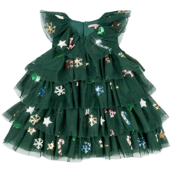 Konges Sløjd Tylkjole - Yvonne Christmas - Hunter Green m. Paill