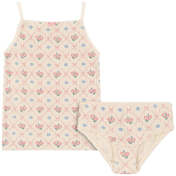 Konges Sløjd Undertøj - Rib - Minnie - Fleur Decor m. Hulmønster