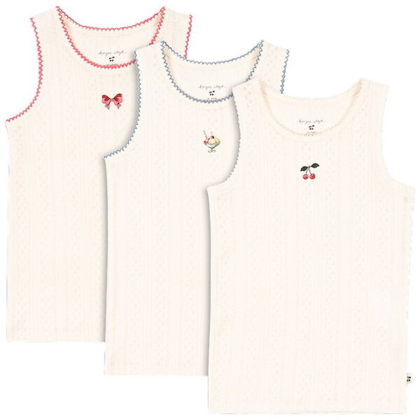 Konges Sløjd Undertrøjer - Hulmønster - 3-pak - Minna - Antique