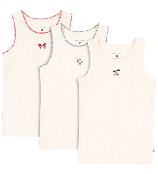 Konges Sløjd Undertrøjer - Hulmønster - 3-pak - Minna - Antique Konges Sløjd Undertrøjer - Hulmønster - 3-pak - Minna - Antique