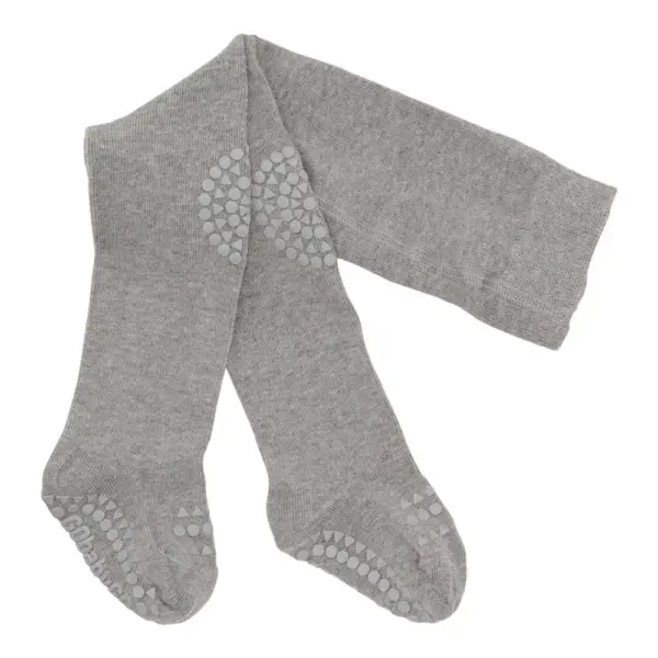 Kravle Strømpebukser Bambus - Grey melange - 12-18M