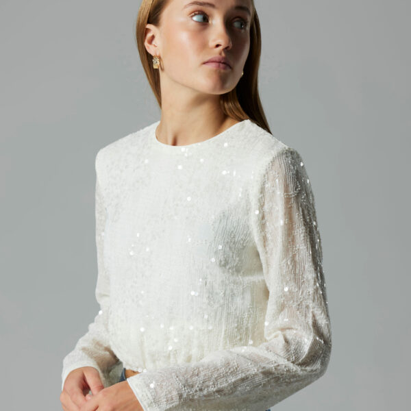 LMTD Paillet Bluse Risianna White Alyssum