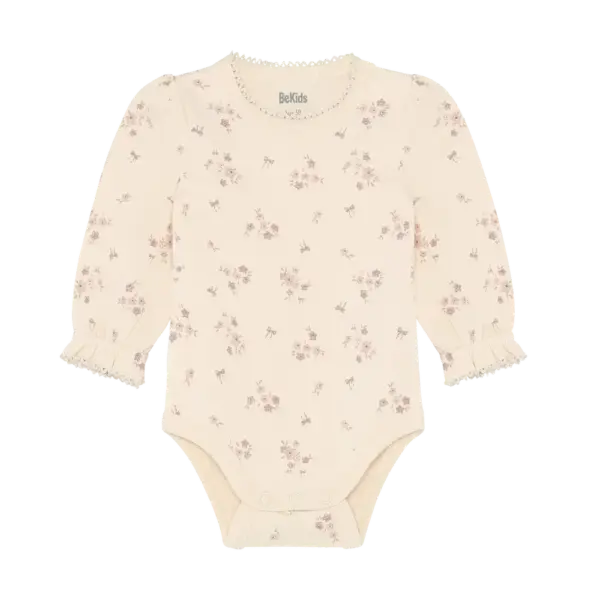 Langæarmet Body m. Print - Shadow Gray - 50