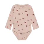Langærmet Rib Body m. Print - Peach Whip - 74