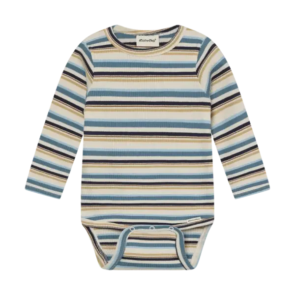 Langærmet Rib Body m. Striber - Moonstone - 62