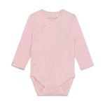 Langærmet Wrap Body Melange Rib - Bleached Mauve Melange - 74
