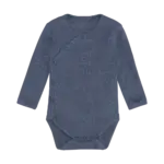 Langærmet Wrap Body Melange Rib - Vintage Indigo Melange - 62