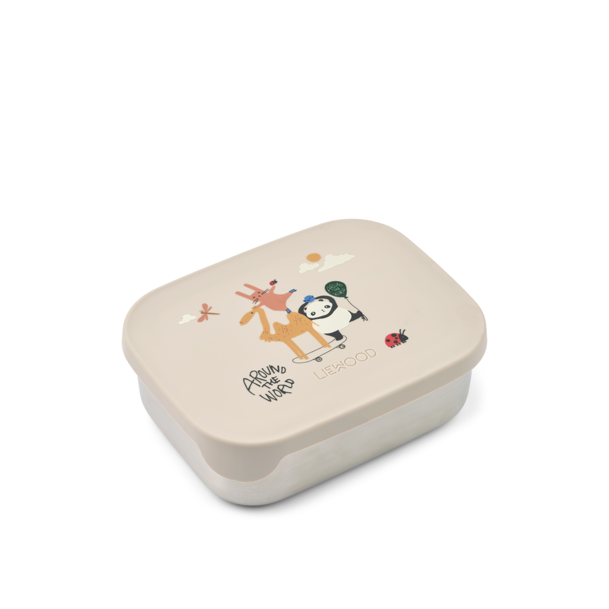 Liewood Arthur Printed Lunchbox - Around the world / Sandy Liewood Arthur Printed Lunchbox - Around the world / Sandy