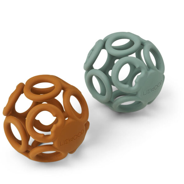 Liewood Jasmin teether ball 2-pak - Mustard peppermint mix