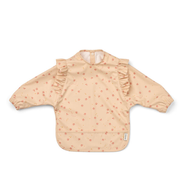 Liewood Merle Ruffle Hagesmæk med ærmer - Mini Butterfly / Apple blossom